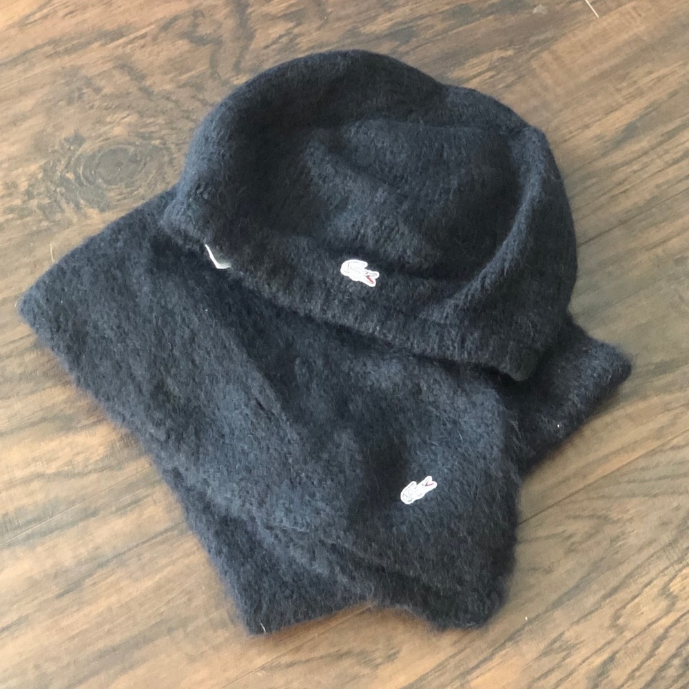 NWT Lacoste Alpaca & Wool Hat & Scarf